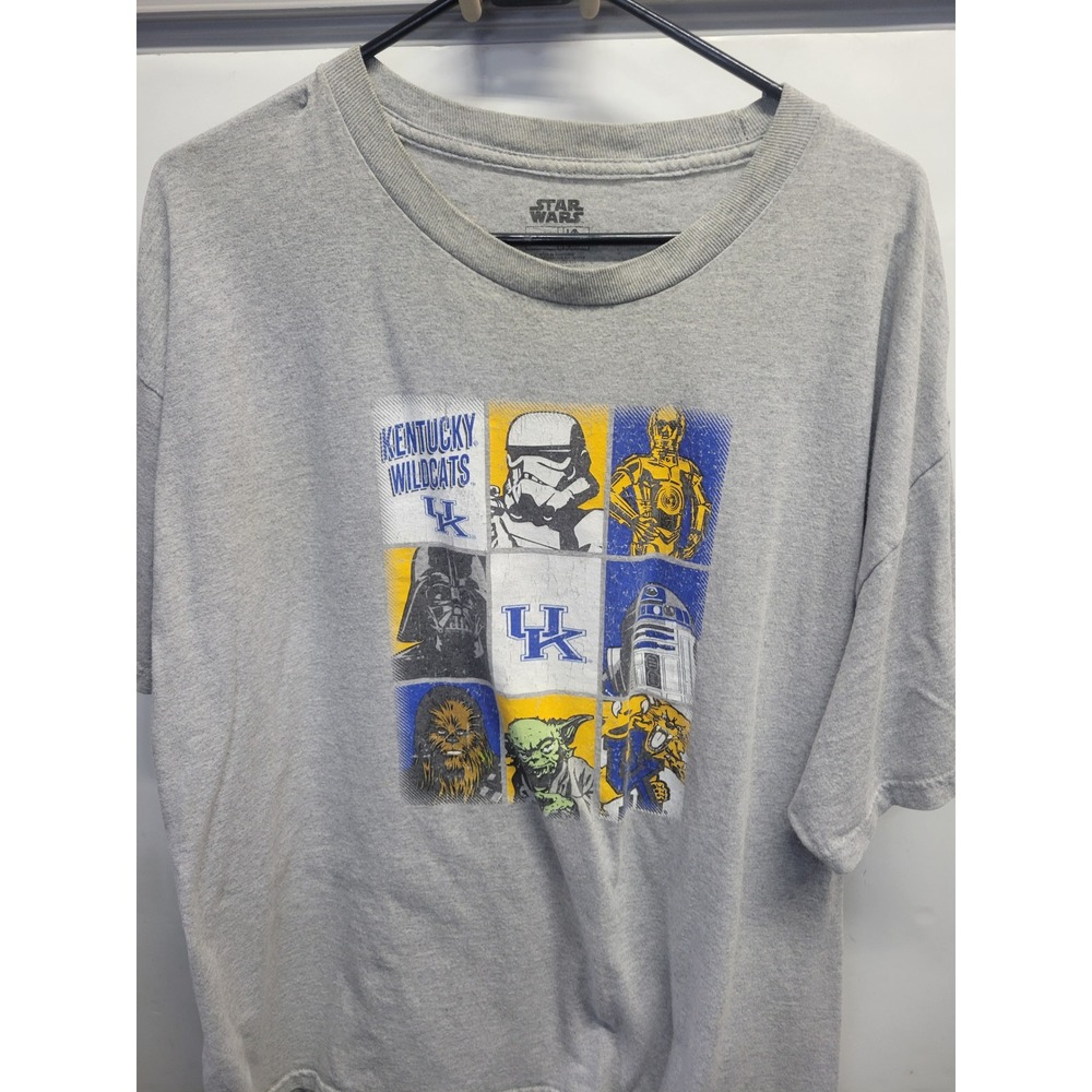 Star Wars Kentucky Wildcats Mens 2XL Gray Graphic T-Shirt UK NCAA Stormtrooper